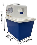 2L Rotary Evaporator Kit With 15L Circulating Water Vacuum Pump, side view showing dimensions and controls, for lab use