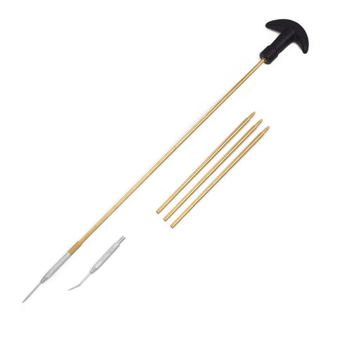 Airgun Cleaning Kit For 177 And 22 Caliber Rifles With Cotton Mop Bronze Bore Brush Brass Jag Slotted Tips Nylon Brushes Steel Picks Patch