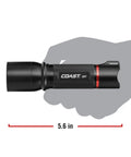 Person holding a 650 Lumen LED Flashlight With Slide Focus And Beam Lock Pure Beam Focusing Optics For Spot To Flood Control