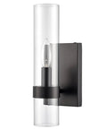 Modern Farmhouse Glass Cylinder Wall Sconce 1 Light Black Vanity Light Fixture For Bathrooms And Hallways With Slim Cylinder Glass And Rust Resistant Steel For A Clean Bright Vibe
