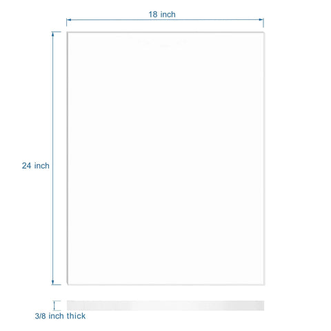 Clear Acrylic Sheet Three Eighths Inch Thick Cast Plexiglass Panel 18 By 24 Inches For Craft Projects Signs Laser Cutting