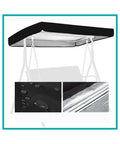 Beige Swing Canopy Replacement Top Cover For 2 To 3 Seater Porch Swing 84x48 Inches Waterproof All Weather Sun Shade Awning Patio Outdoor Furniture Protector Fits Most 84x48 Garden Swing Chairs Weatherproof Top Cover, showing waterproof fabric and silver coating details.