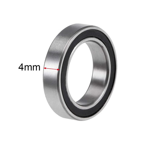 uxcell 6701-2RS deep groove ball bearing, 12x18x4 mm, double sealed chrome steel, front view
