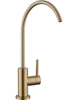 Top Shelf Champagne Bronze Kitchen Water Filter Faucet with sleek design, 360 swivel spout, made of lead-free stainless steel.