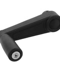 Universal 10 Mm Round Hole Cylindrical Crank Handle For Mechanical Generators Smooth Black Plastic ergonomic design with hand grip