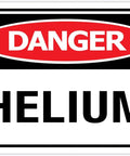 Built Tough Helium Gas Hazard Warning Aluminum Sign Eight By Twelve Inches Weatherproof Outdoor High Visibility Bold Lettering Durable Wall Yard Plaque For Garage And Industrial Zones Real McCoy Safety Gear displayed with clear lettering on a white background.