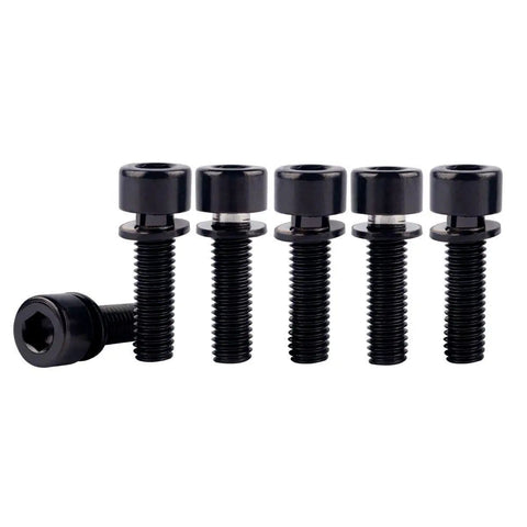 Titanium Finish Bike Stem Bolts Set 6 Pcs M5 X 18mm With Washers Stainless Steel Allen Hex Screws For Road MTB And Mountain Bikes