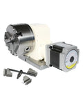 Heavy Duty Cnc Four Axis Dividing Head With Slick Fifteen To One Speed Reducer For Knockout Precision Metal Indexing with 130mm jaw chuck.