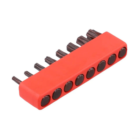 Awesome 8-Piece Torx Security Bit Set With Hardened Steel TS8 To TS40 Sizes For Power Drills Auto And Electronics Repair At 1-Inch Length To Handle Heavy Duty Jobs Without Slipping Or Stripping Threads, red holder