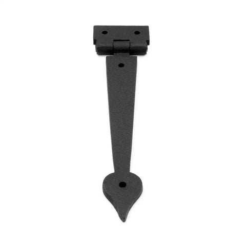 Tough As Nails Black Wrought Iron Strap Hinge Pair With Classic Spear Tip 7 Inch Rust Resistant Heavy Duty Flush Mount Cabinet Door Hardware For Farmhouse Barn Gates