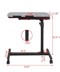 Slick Adjustable Height Computer Desk With Smooth Rolling Casters For No Sweat Home Office Setup Ergonomic Lift Standing Workstation Mobile Laptop Cart Black Finish dimensions with measurements.