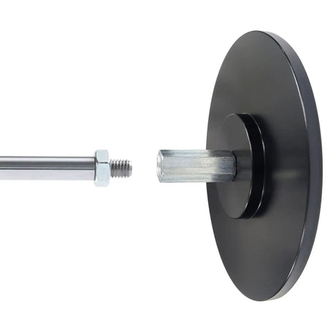 Heavy Duty Zinc Plated Suction Cup Adapter With M8 Thread showing iron base and threaded nut for secure mounting.