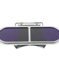 Pro Grade Clip On Welding Goggles With Heat Resistant Dark Lenses top view showing dual dark lenses and metal clip design.
