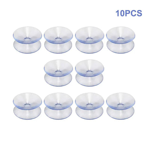 Straight Up Solid 10 Pack Clear Suction Cups for Glass Table Bumpers in various sizes for home organization.