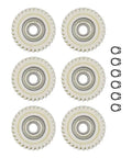 Six Piece Planetary Gear Set For E Bike Hub Motors With 31T 35T 36T Nylon Gears And 608 Bearing 8mm Aperture White Replacement Parts