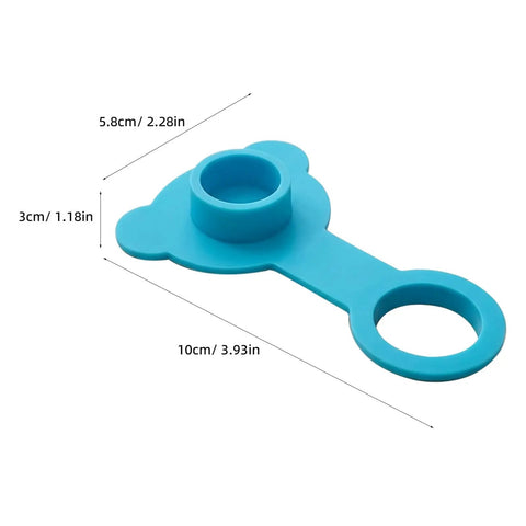 Blue Silicone Bath Tub Stopper Cover for 1 Inch Drains, measuring 10cm x 5.8cm, designed for secure water sealing.