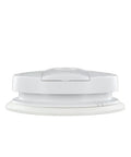 Hardwire Smoke Detector With Nine Volt Battery Backup And No Drama Front Load Door For Straight Swap Install Hush Switch and Heavy Duty Rotating Base side view