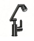 Adjustable 360 ° Swivel Kitchen Faucet with 4m Jet Retractable Robotic Arm Black Finish, modern design, suitable for space-saving.