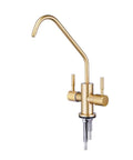 YHdtUO Filter Brushed Gold Water Purifier Double Outlet Single Cooling Stainless Steel Kitchen Faucet Drinking Water-C，B-A，B-A with 360 rotation