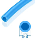Close-up of a Blue Polyurethane Pneumatic Hose Thirty Two Point Eight Feet Ten Meter Length Three Eighths Inch Outer Diameter