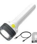 Rechargeable All In One 2 In 1 Flashlight Lantern With 360 Degree Camping Light And Emergency Strobe, USB cable included