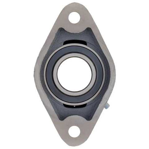 Two Pack 2-Bolt Flange-Mount Ball Bearing Unit With Cast Iron Housing, Insert Bearing, 1-3/4 Inch Bore, Set Screw Locking, 7.401 Inch