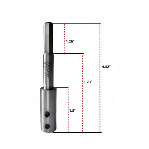 Forstner Drill Bit Extension 4.5 Inch Long With Three Eighth Inch Hex Shank Extends Drilling Depth To Three And A Quarter Inches