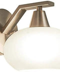 Smooth Modern Wall Sconce With White Glass Shade And Heavy Duty Metal Geometric Design For Kitchen Bedroom Hallway, white glass and metal fixture.