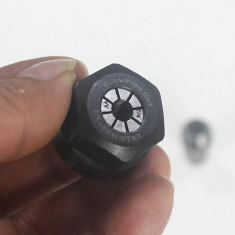ER16 Spring Collet Nut Set Top Notch High Precision Collet Chucks for CNC Milling and Engraving, close-up of 1/8 inch clamping nut