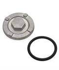 Must Have Premium Motorcycle Oil Drain Plug O Ring Sealing Kit For Wr125 Yzf R125 Mt125 Models 2009 To 2019 That Kills Leaks And Gets You Back On The Road Fast With Top Notch Performance, silver drain plug and black rubber O-ring