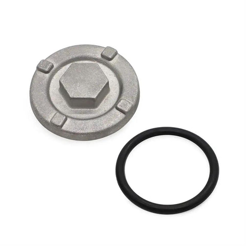 Must Have Premium Motorcycle Oil Drain Plug O Ring Sealing Kit For Wr125 Yzf R125 Mt125 Models 2009 To 2019 That Kills Leaks And Gets You Back On The Road Fast With Top Notch Performance, silver drain plug and black rubber O-ring