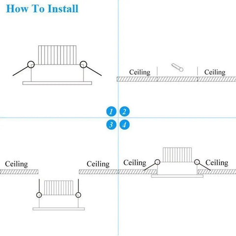 Installation steps for Pack Of 10 LED Color Changing Recessed Downlight Kit With Remote Control Easy Install 3W RGB Ceiling Light
