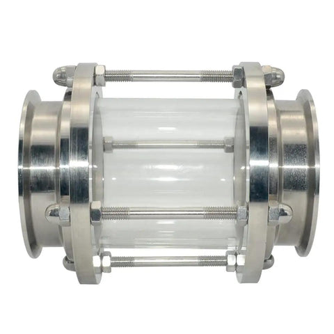 4 Inch Sanitary Flow Sight Glass Tri Clamp Stainless Steel 316 SS Inline Indicator With Full 360 Degree View Pro Grade Build Fits 4 Inch Tri Clamp 102MM Pipe 115MM Ferrule 120 PSI Max 300 Fahrenheit