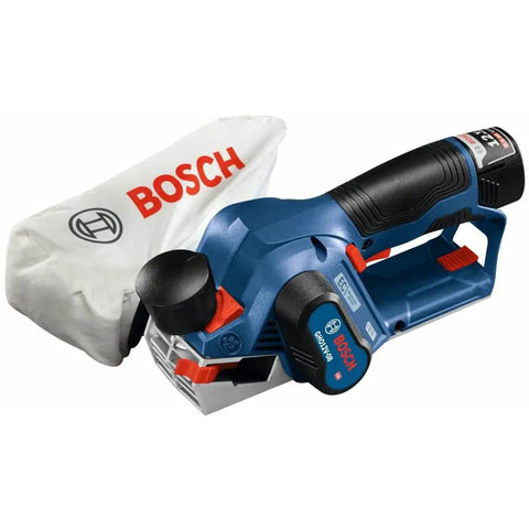 12V Max EC Brushless Planer Bare Tool With 14,500 RPM For Fast Stock Removal shown with dust bag attached