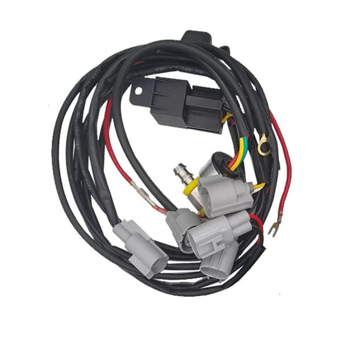 PNEUGO 12V brake booster vacuum pump kit wiring harness with gray electrical connectors and black wiring loom