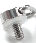 Premium 4 Piece Replacement Eyehook Screws For Universal Smart Controllers And Drone Remotes Slick Neck Lanyard Mount close view of M4 steel eyehook screw.
