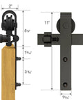 Two Pack Black Barn Door Roller Hangers No Track J Shape Ultra Quiet Nylon Wheel Heavy Duty 330 Lbs Per Door, rust proof finish