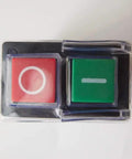 Heavy Duty 4 Pin Industrial Push Button Switch 125V 10 Amp Waterproof On Off Control For Bench Drills Grinders And Power Tools IP54 Rated Built Like A Tank Two Pack with red and green buttons.
