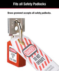 Lockout Tagout Tags Laminated Do Not Operate OSHA Compliant 12 Pack Water Resistant And Pro Grade Durable Customizable With Name Department And Due Date Clear Safety Warning Labels For Industrial Lockout Programs with padlock and brass grommet