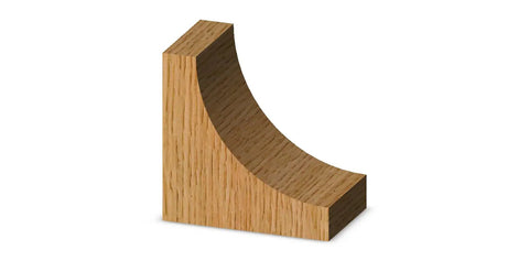 Wooden concave edge sample made using Cove Router Bit With One Inch Radius And Two And A Half Inch Diameter For Decorative Edge Profiling