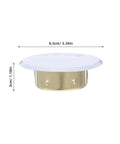 Eight Piece Heavy Duty Iron Fire Sprinkler Cover Plate With Slick Drop In Ready Design For Seamless Ceiling Installation and Clean Home Safety Shield Guard Setup, 8.5cm diameter.
