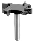 Workhorse Spoilboard Surfacing Router Bit With 1/4 Inch Shank, 1-1/2 Inch Cutting Diameter, Four Carbide Wings in close-up view