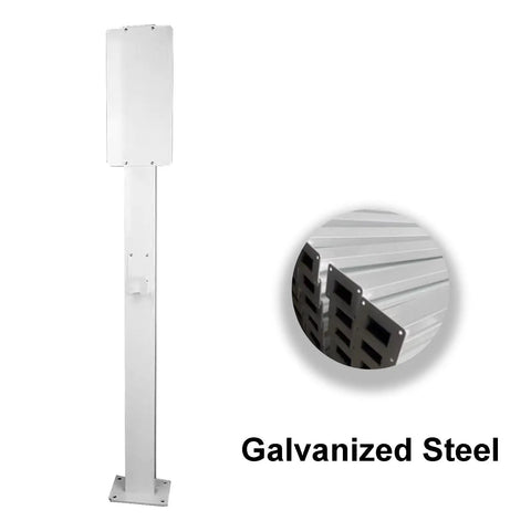 Heavy-Duty EV Charger Holder And Cord Protector, galvanized steel wall-mount box, outdoor durability for charging gear.