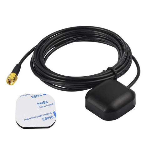 Waterproof Pro Grade GPS Antenna With SMA Male Connector For Car Stereo And Navigation Systems, adhesive mount, 3 meter cable