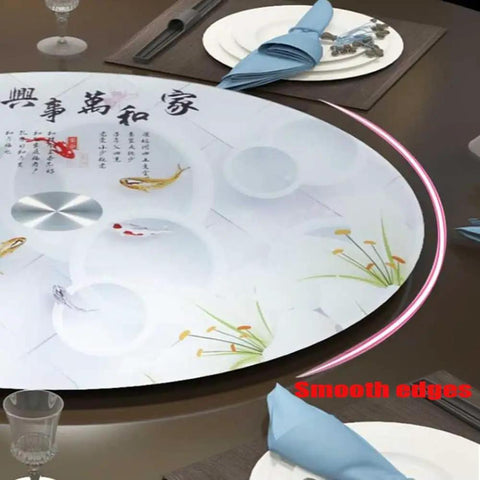 Clear Glass Lazy Susan Turntable Round Tabletop Rotating Tray 360 Degree Swivel Serving Plate with smooth edges