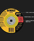 Kickass.045 Inch Thin Metal Cutting Wheel Pack Of Two For Angle Grinders with hub specifications and size details.