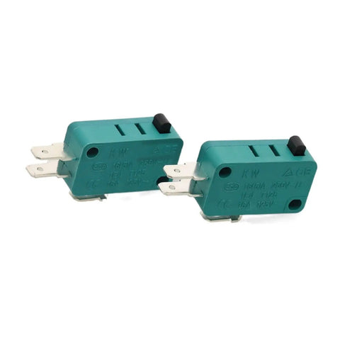 Two Pack Push Button Actuator Limit Switch KW3-0Z, 16A 125V/250V AC, Heavy Duty Industrial Switches, shown with wiring terminals
