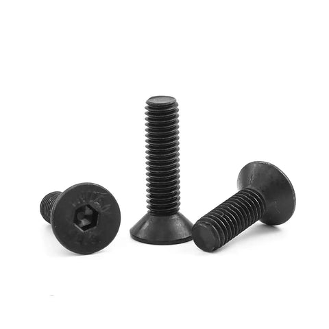Flat Head Screw Set for Furniture Your Go To Hardware, Metric M2 Through M8, 12.9 Carbon Steel Hex Socket Screws close-up