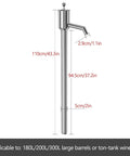 Heavy Duty Manual Water Pump Stainless Steel Sump Pump Moves Fluids Smooth No Nonsense Portable transfer pump dimensions with measurements.