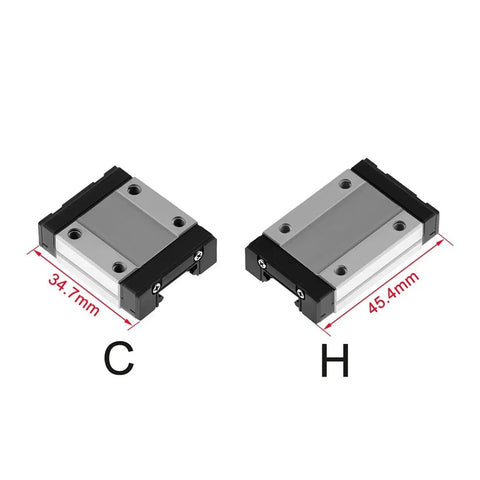 MGN12H Miniature Linear Guide Rail Slide For CNC Machines And 3D Printer Upgrades with dimensions 34.7mm and 45.4mm.